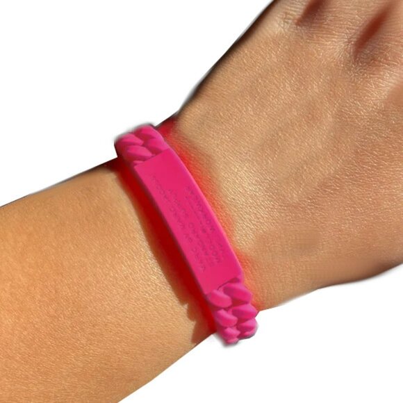 Marc by Marc Jacobs Braided Silicone Bracelet Pink NWT - Picture 3 of 3